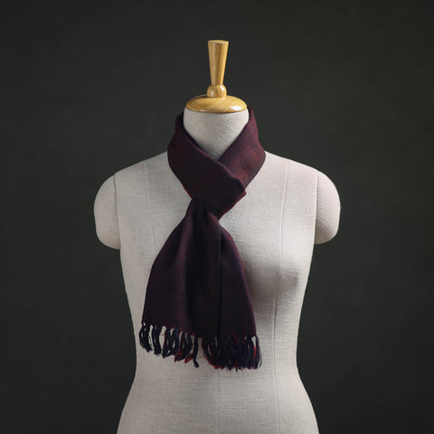 Brown - Kumaun Handwoven Pure Merino Wool Scarf 168