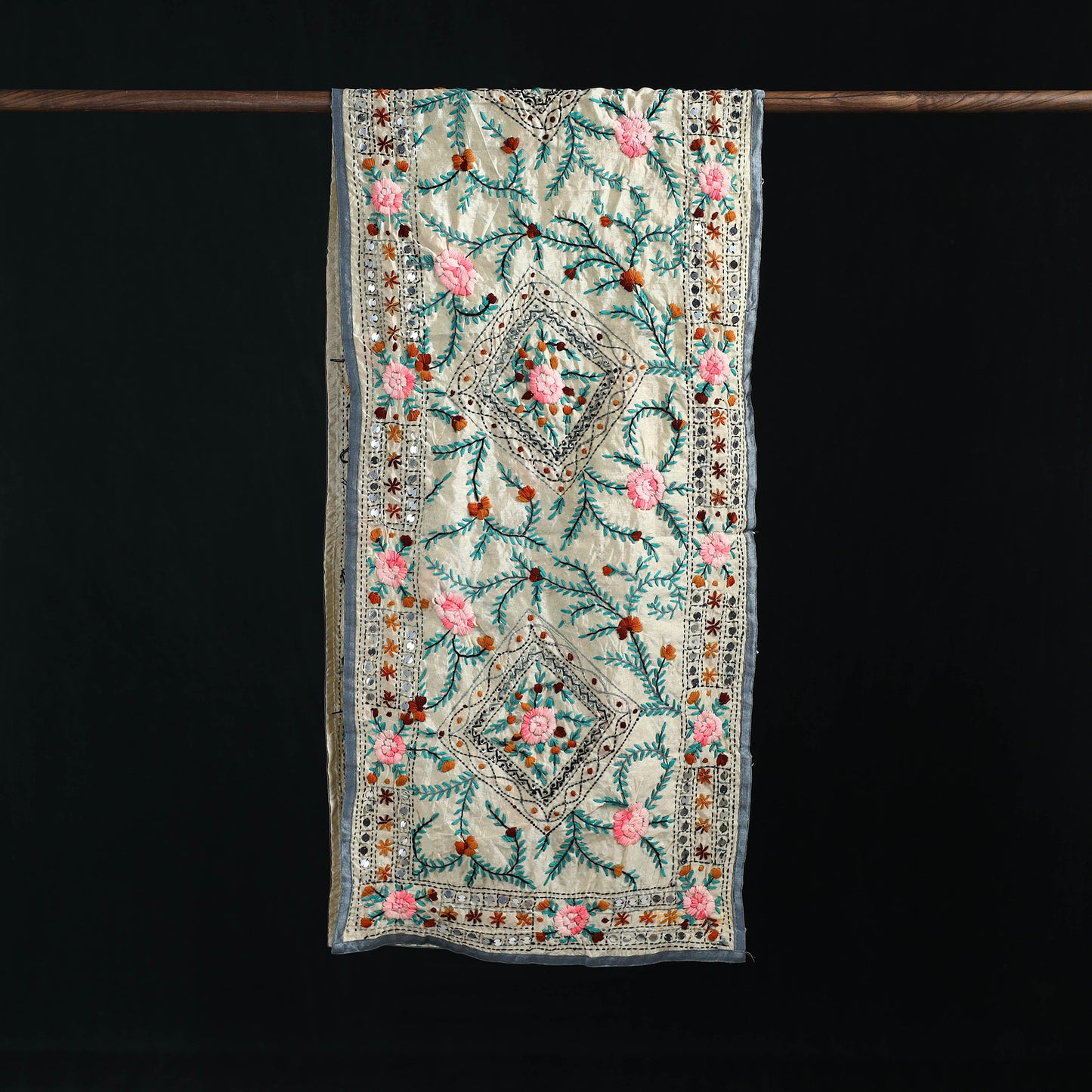Ranihati Chanderi Silk Hand Embroidered Stole 14