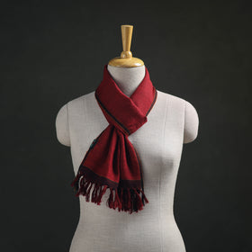 Red - Kumaun Handwoven Pure Merino Wool Scarf 167
