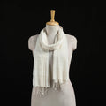 Burdwan Jamdani Handloom Cotton Stole with Tassels 07