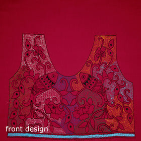 Bengal Kantha Hand Embroidered Cotton Blouse Piece 52