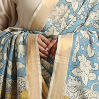 Srikalahasti Handpainted Cotton Pen Kalamkari Dupatta 10