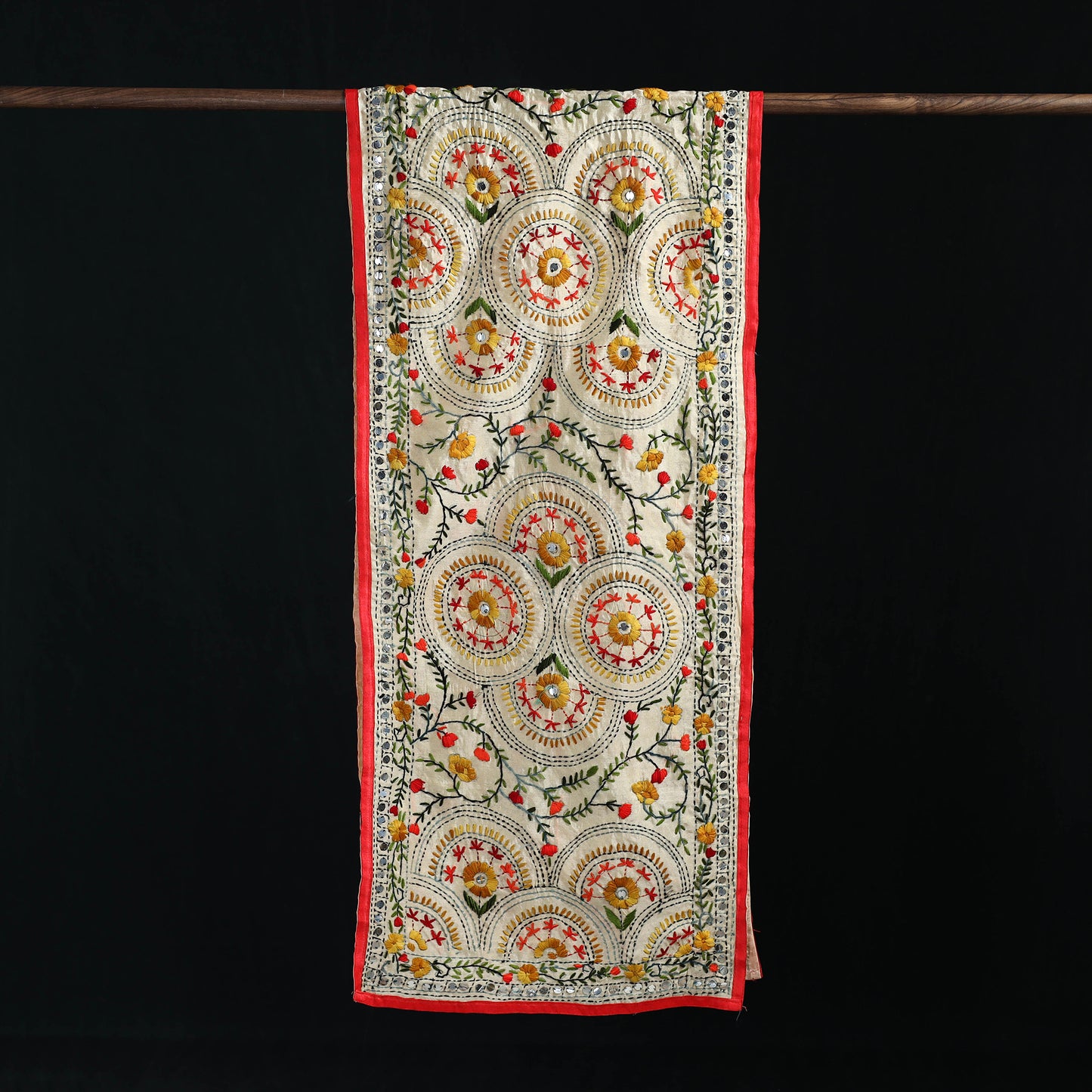Ranihati Chanderi Silk Hand Embroidered Stole 12