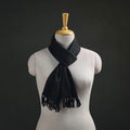 Black - Kumaun Handwoven Pure Merino Wool Scarf 171