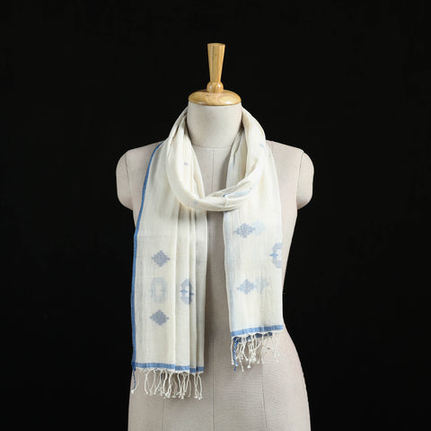 Burdwan Jamdani Handloom Cotton Stole with Tassels 10