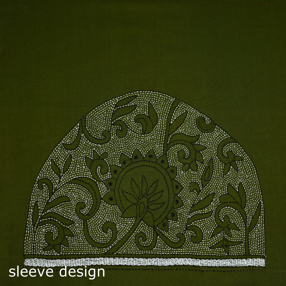 Bengal Kantha Hand Embroidered Cotton Blouse Piece 51