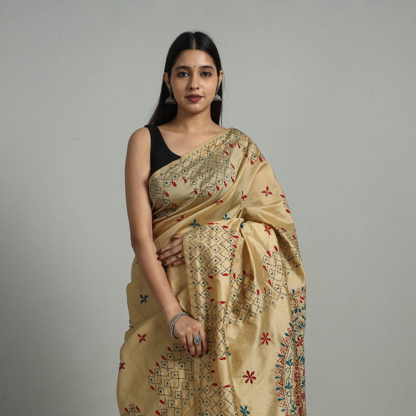 Yellow - Bengal Woven Border Handloom Pure Cotton Saree 32