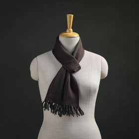 Brown - Kumaun Handwoven Pure Merino Wool Scarf 173