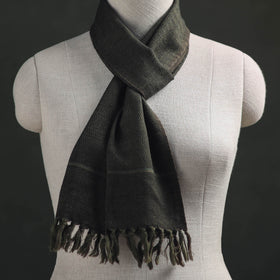 Green - Kumaun Handwoven Pure Merino Wool Scarf 174