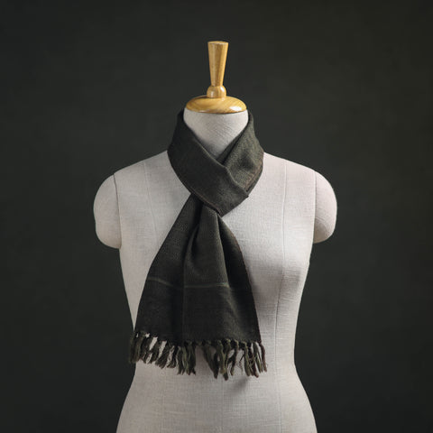 Green - Kumaun Handwoven Pure Merino Wool Scarf 174