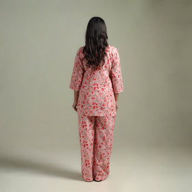 Sanganeri Floral Printed Cotton Night Suit for Women 10
