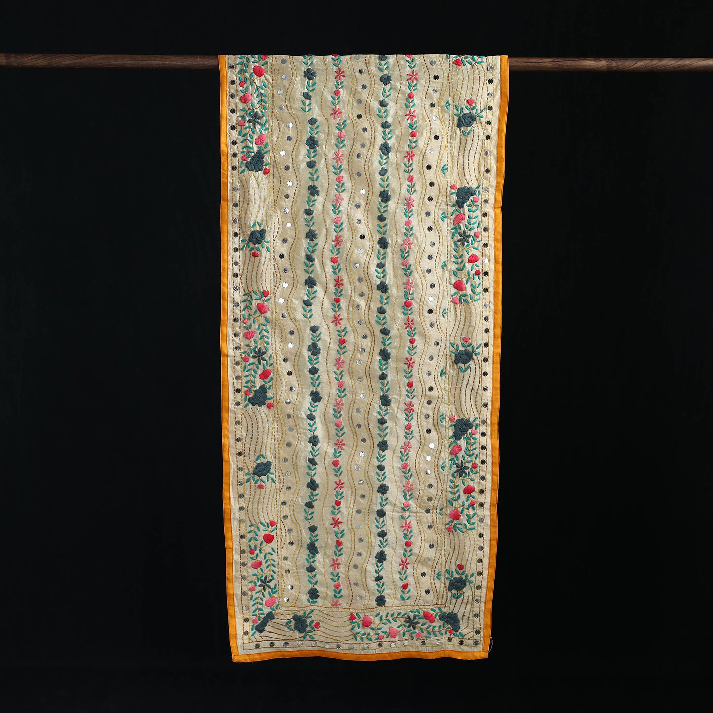Ranihati Chanderi Silk Hand Embroidered Stole 07