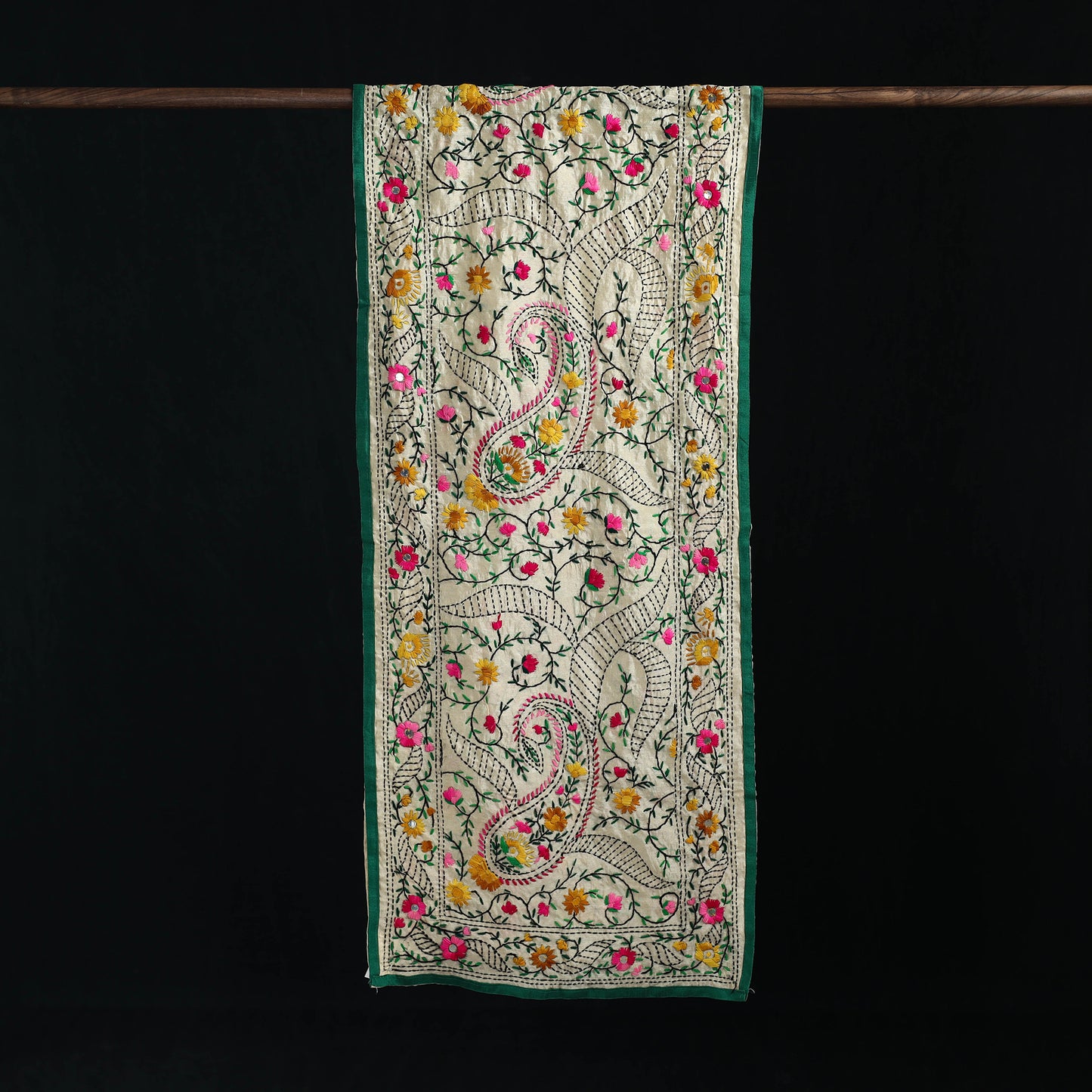 Ranihati Chanderi Silk Hand Embroidered Stole 06