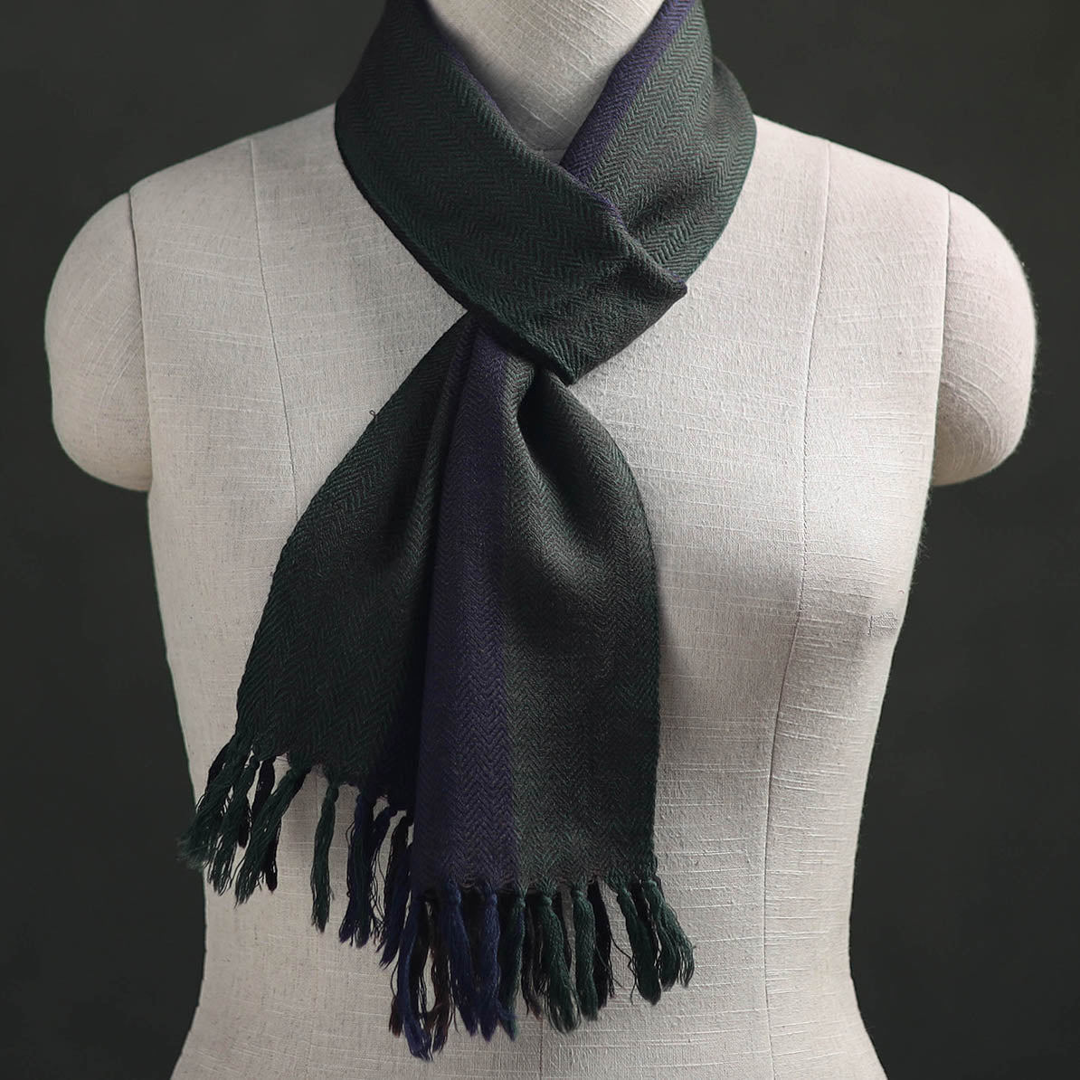 Multicolor - Kumaun Handwoven Pure Merino Wool Scarf 177