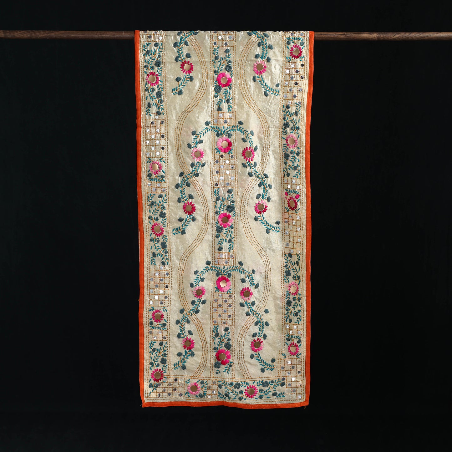 Ranihati Chanderi Silk Hand Embroidered Stole 05