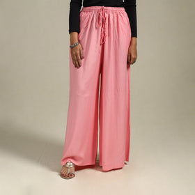 Elastic Waist Rayon Plain Palazzo for Women 36