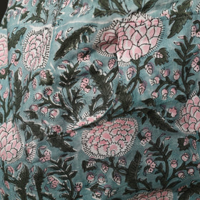 Blue - sanganeri cotton apron with pocket 01 - handcrafted