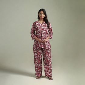 Sanganeri Floral Printed Cotton Night Suit for Women 08