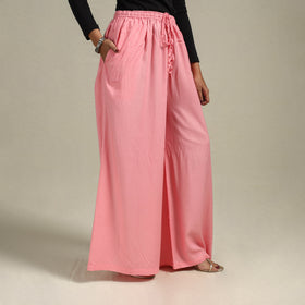 Elastic Waist Rayon Plain Palazzo for Women 36