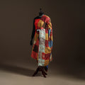 Multicolor - Bengal Hand Embroidery Patchwork Reversible Silk Kantha Dupatta 38