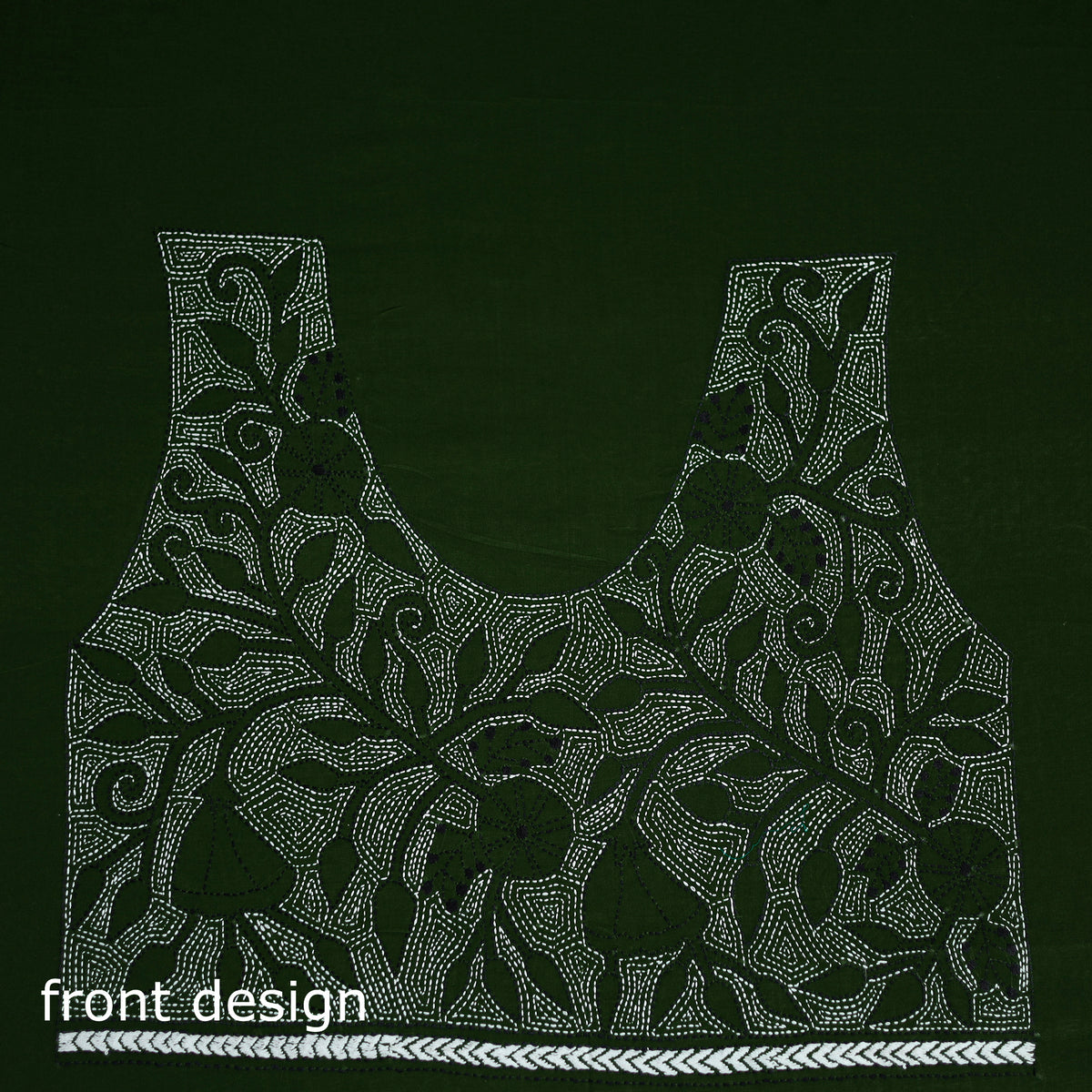 Bengal Kantha Hand Embroidered Cotton Blouse Piece 48