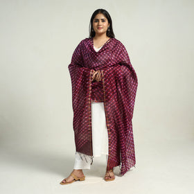 Traditional Tie & Dye Chanderi Silk Leheriya Dupatta