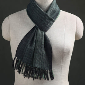 Green - Kumaun Handwoven Pure Merino Wool Scarf 179