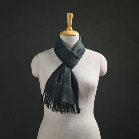 Green - Kumaun Handwoven Pure Merino Wool Scarf 179