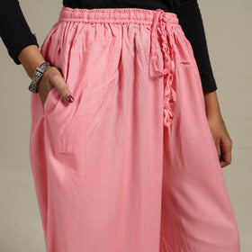 Elastic Waist Rayon Plain Palazzo for Women 36