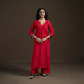 Mangalagiri Pure Handwoven Cotton Mirror Work Straight Kurta for women 23