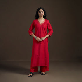 Mangalagiri Pure Handwoven Cotton Mirror Work Straight Kurta for women 23