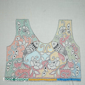 Bengal Kantha Hand Embroidered Cotton Blouse Piece 47