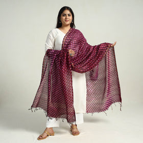 Traditional Tie & Dye Chanderi Silk Leheriya Dupatta