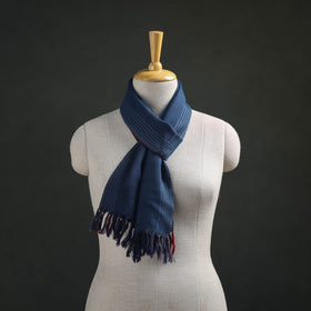 Blue - Kumaun Handwoven Pure Merino Wool Scarf 180