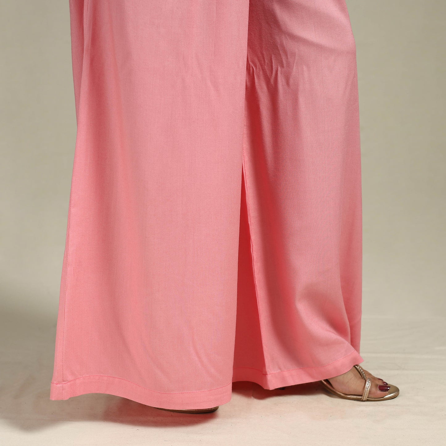 Elastic Waist Rayon Plain Palazzo for Women 36