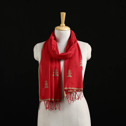 Burdwan Jamdani Handloom Cotton Stole with Tassels 21