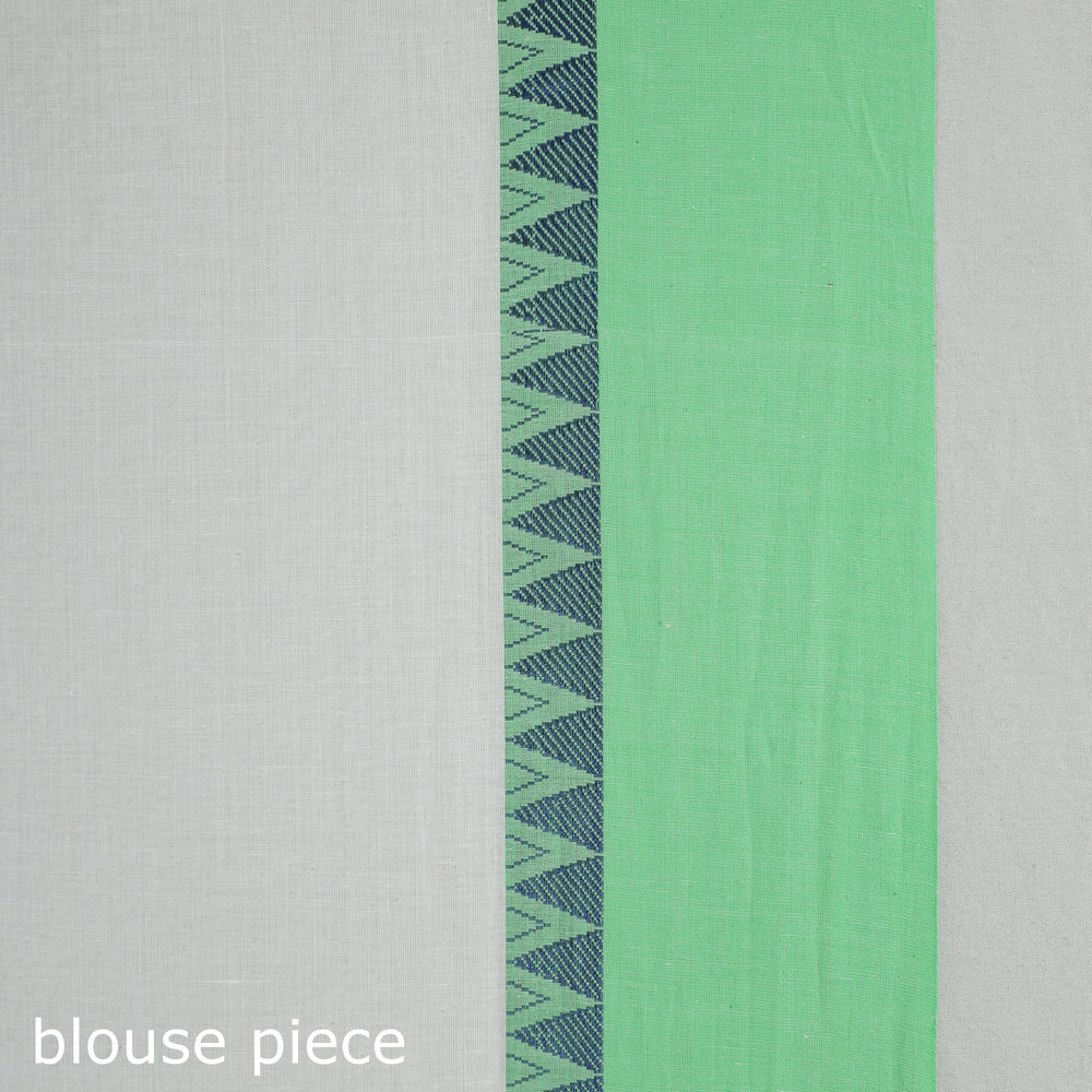 White - Bengal Woven Border Handloom Pure Cotton Saree 33