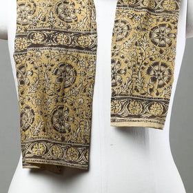 Yellow Pedana Kalamkari Block Printed Natural Dyed Cotton Stole
