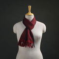 Maroon - Kumaun Handwoven Pure Merino Wool Scarf 185
