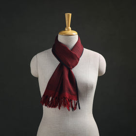 Maroon - Kumaun Handwoven Pure Merino Wool Scarf 185