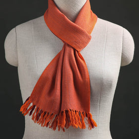 Orange - Kumaun Handwoven Pure Merino Wool Scarf 186