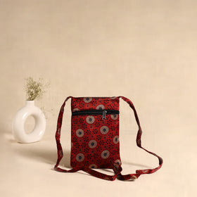Traditional Kutch Mashru Silk Leather Flap Sling Bag 56