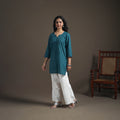 Sequin Work Jacquard Cotton Short Kurta for Women 22
