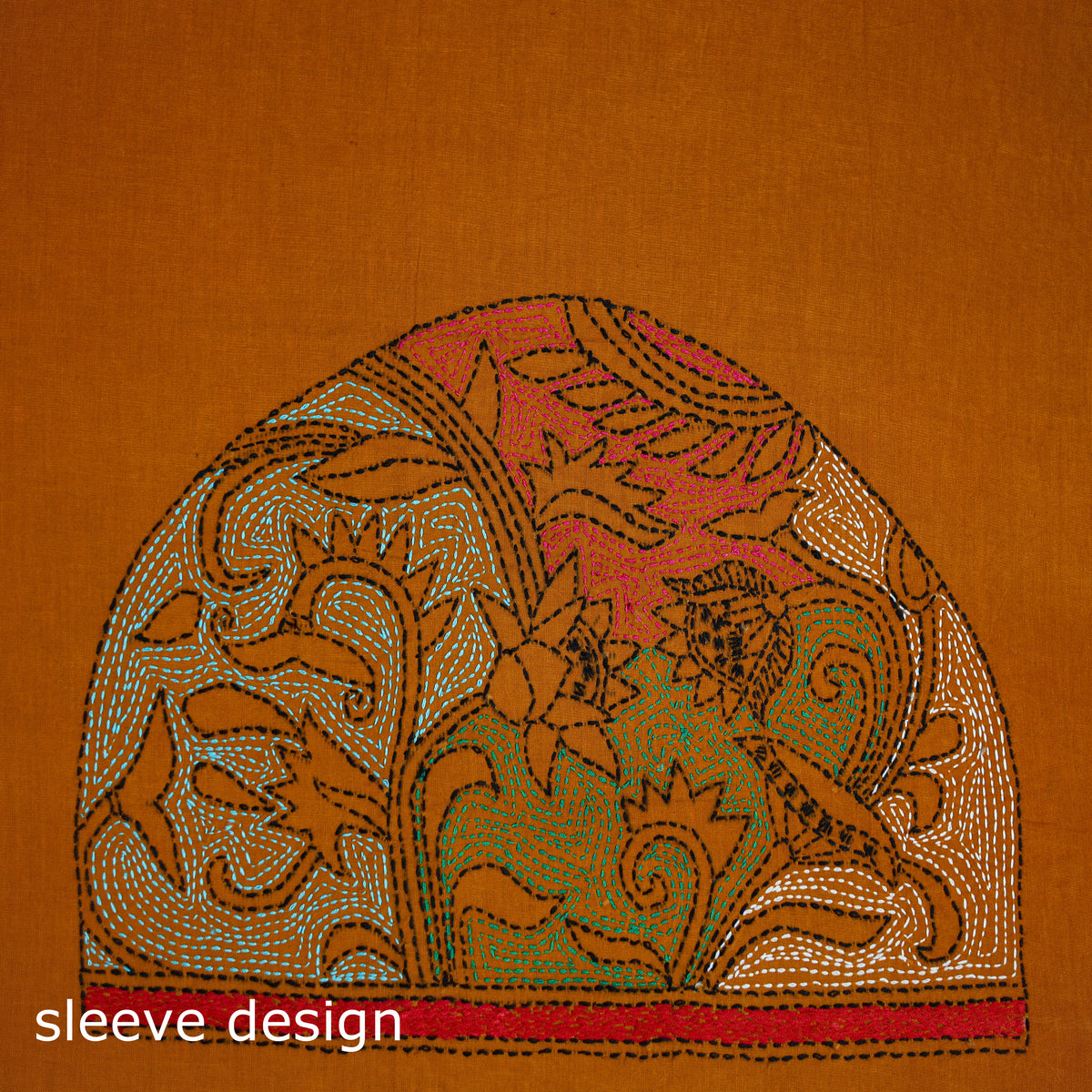 Bengal Kantha Hand Embroidered Cotton Blouse Piece 44