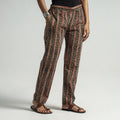 Black - Kalamkari Block Printed Cotton Elasticated Pant