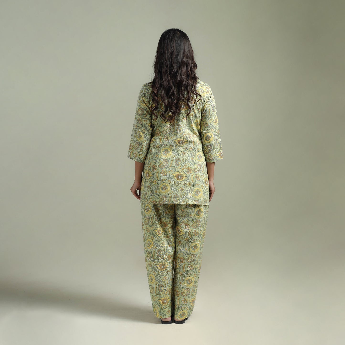 Sanganeri Floral Printed Cotton Night Suit for Women 15