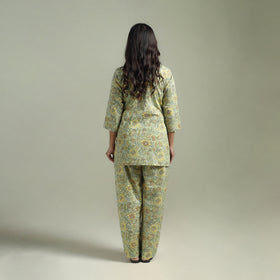 Sanganeri Floral Printed Cotton Night Suit for Women 15