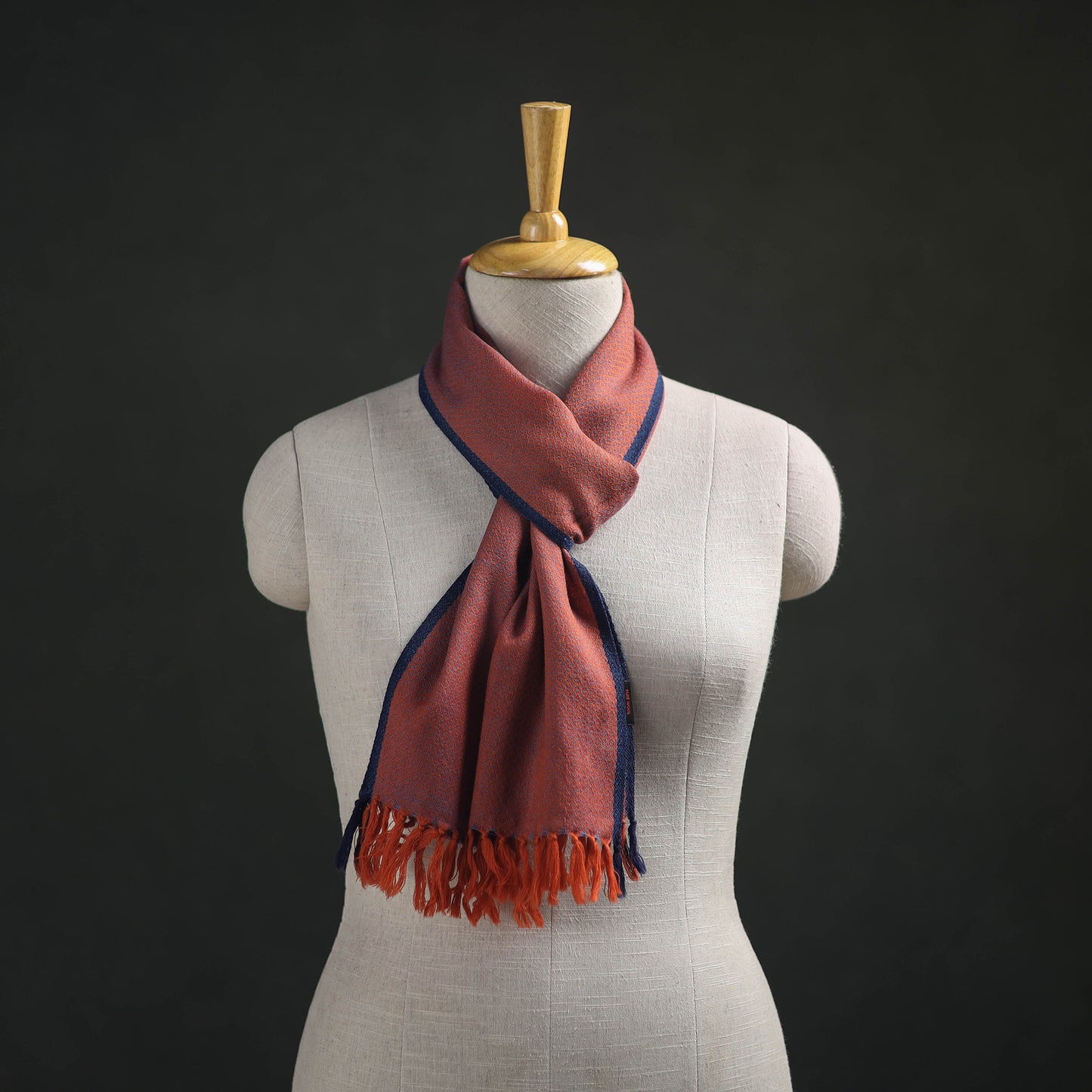 Orange - Kumaun Handwoven Pure Merino Wool Scarf 189