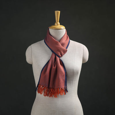 Orange - Kumaun Handwoven Pure Merino Wool Scarf 189
