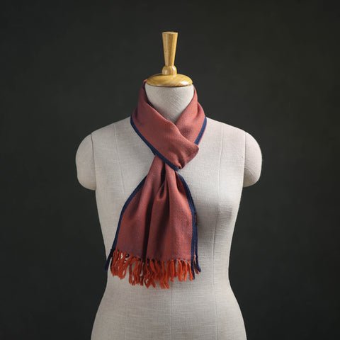 Orange - Kumaun Handwoven Pure Merino Wool Scarf 189
